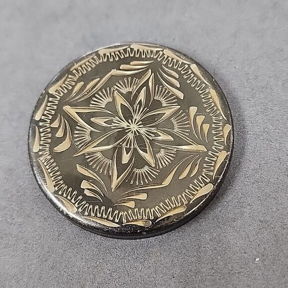 Vintage German Silver Western Flair Snuff Dip Tobacco Lid - Picture 1 of 2